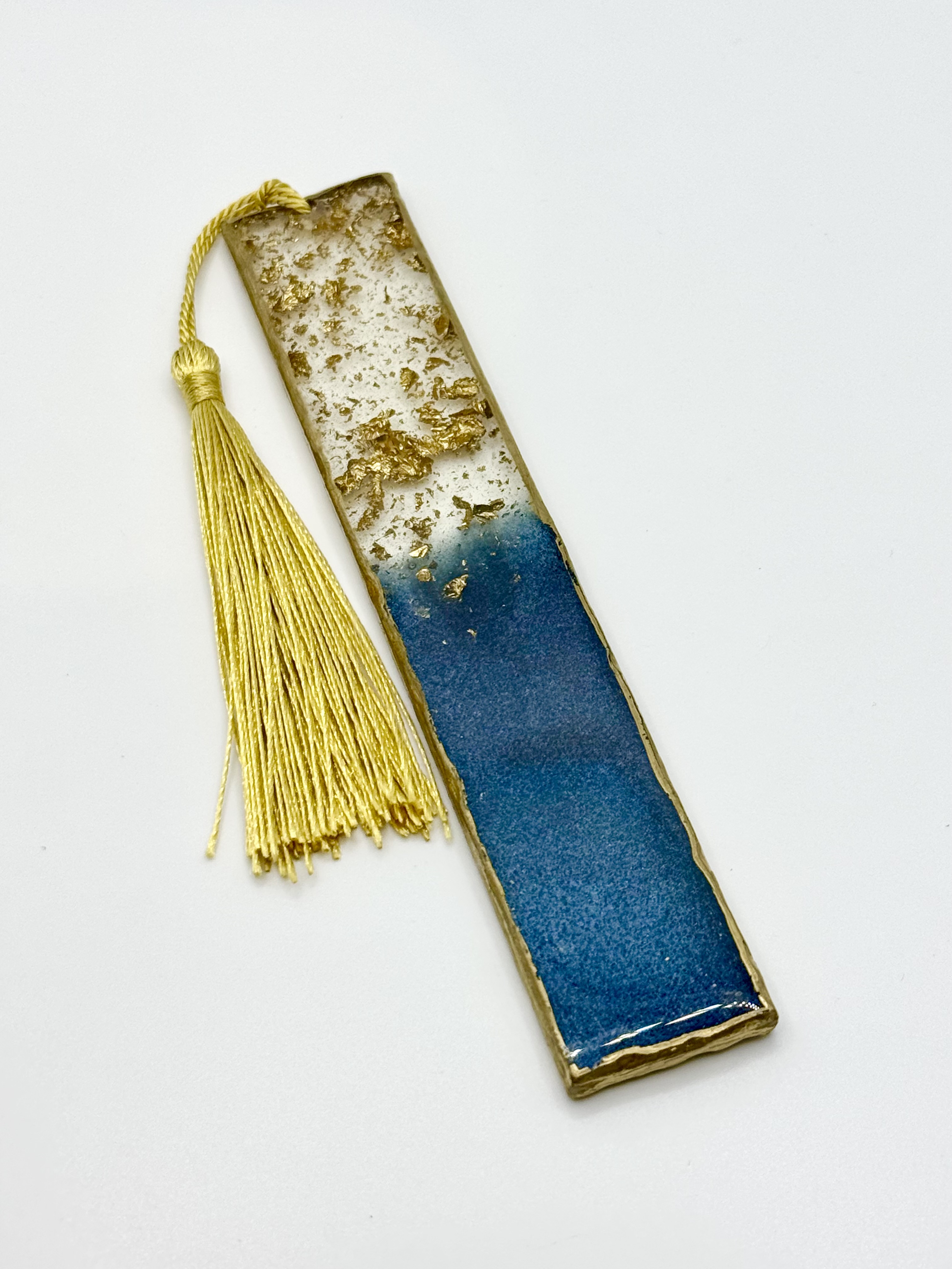 Resin Bookmark Dark Blue & Gold