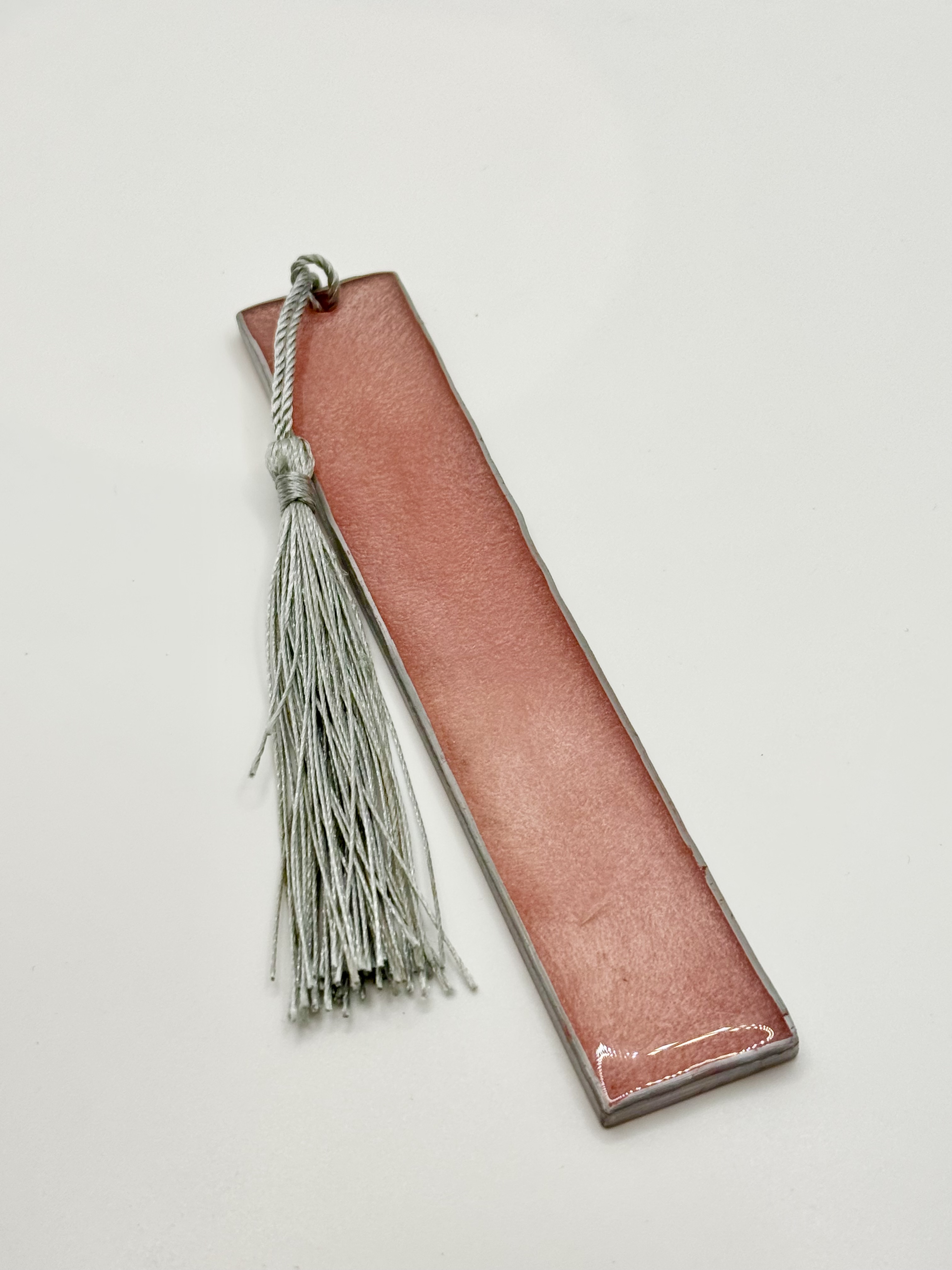 Resin Bookmark Pink & Silver