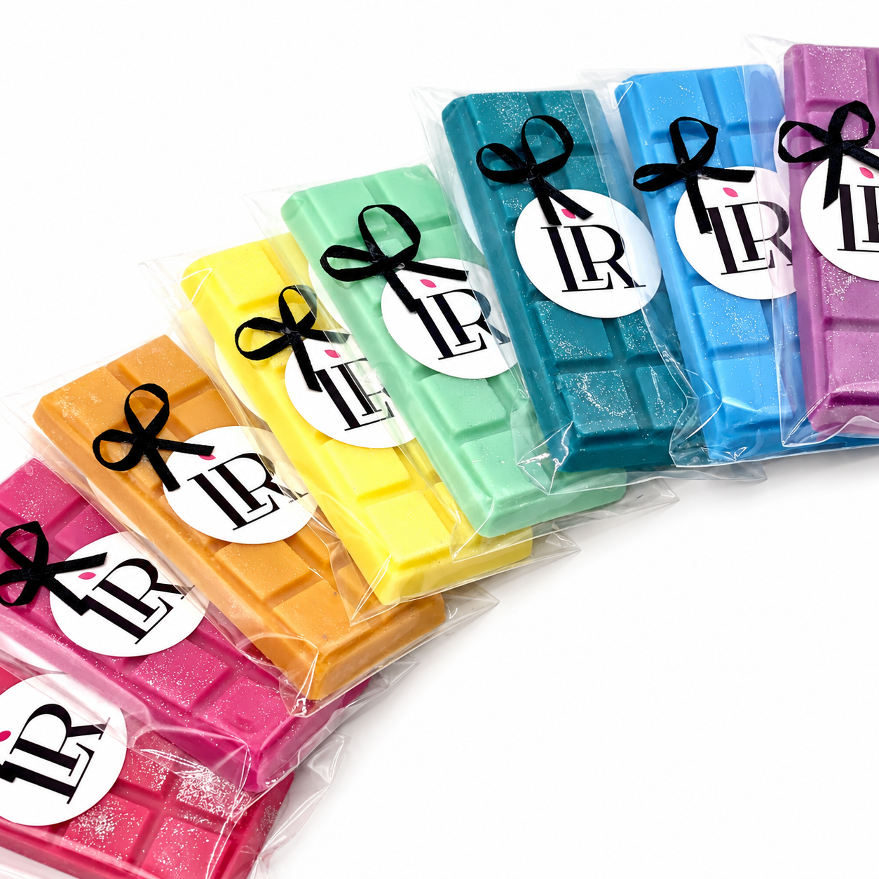 Colourful packaged Lilli Rose wax melt snap bars with original LR labels
